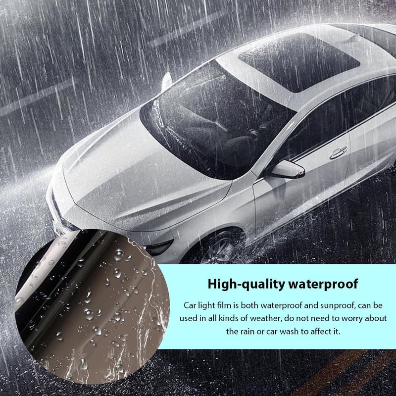 YTFRL Car Headlight Tint Film, 12×48 Inch Vinyl Vehicle Tail Light Wrap Film Roll with Squeegee & Cutter, Waterproof Vinyl Tinted Sticker for Headlights Fog Lights Tail Lights (Light Black) - Image 3